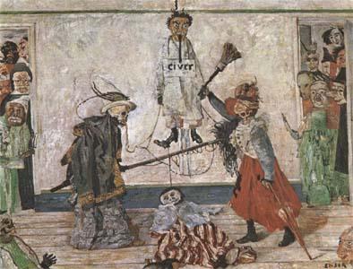 James Ensor Skeletons Fighting for the Body of a Hanged Man (mk09)